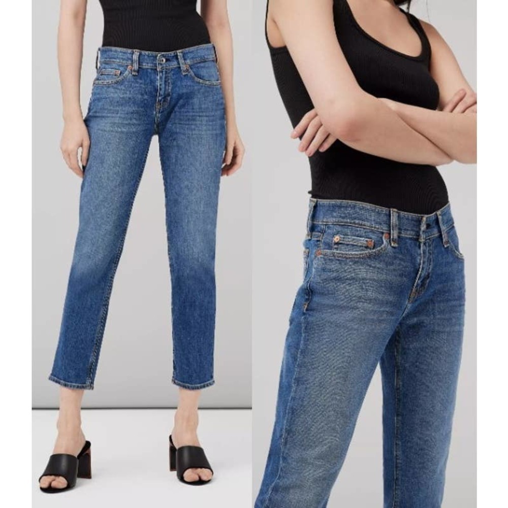 rag & bone NWT Dre Low-Rise Slim Boyfriend Cropped Ankle Jeans Julienne Size 26